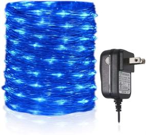 img 4 attached to HAHOME Waterproof Led String Lights - 33Ft 100 LEDs - Perfect for Christmas, Wedding, and Party Decoration, Blue - Indoor and Outdoor Starry Lights