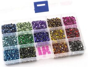 img 2 attached to 💎 Summer-Ray Assorted Color Rhinestones in Storage Box – 3mm Size (Color Collection #2)