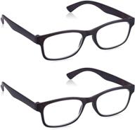 👓 read optics reading glasses: ready to wear non prescription eye glasses, 2 pack - magnification + 1 to 3.5 logo