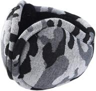 🧥 brave tour unisex compact camouflage earmuffs - winter warm ear protection, lined in camou-grey logo