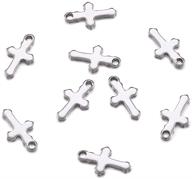 🔱 kissitty 100pcs stainless steel religious cross charms - perfect for jewelry making and haircraft diys logo