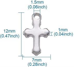 img 2 attached to 🔱 Kissitty 100pcs Stainless Steel Religious Cross Charms - Perfect for Jewelry Making and Haircraft DIYs