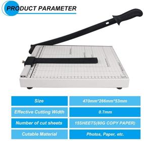 img 3 attached to 📐 White Paper Cutter & Trimmer for Safe A4 A5 Paper, Photos, and Label Cutting with Enhanced Security Safeguard