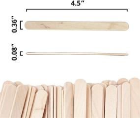 img 2 attached to 🔨 200 Natural Wood Craft Popsicle Sticks for Crafts, 4.5 Inch Length - Perfect for Waxing Spatulas, Epoxy Resin Stirring, Ice Cream Candy Making, Garden Markers - Smooth and Splinter-Free Wooden Wax Sticks