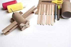 img 1 attached to 🔨 200 Natural Wood Craft Popsicle Sticks for Crafts, 4.5 Inch Length - Perfect for Waxing Spatulas, Epoxy Resin Stirring, Ice Cream Candy Making, Garden Markers - Smooth and Splinter-Free Wooden Wax Sticks