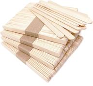 🔨 200 natural wood craft popsicle sticks for crafts, 4.5 inch length - perfect for waxing spatulas, epoxy resin stirring, ice cream candy making, garden markers - smooth and splinter-free wooden wax sticks logo