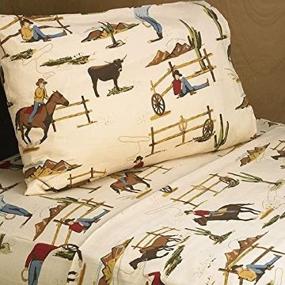 img 4 attached to 🤠 Wild West Cowboy Chldrens Bedding: 3pc Twin Sheet Set by Sweet Jojo Designs