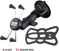 📱 ram mounts x-grip большой держатель для телефона с присоской twist-lock ram-b-166-un10u + средняя рука для автомобильного лобового стекла - улучшенное seo логотип