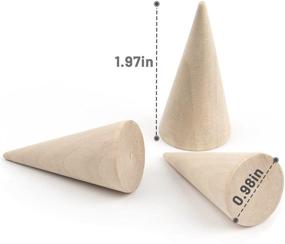 img 3 attached to AUEAR Natural Wood Cone Ring Holder Set - 10 Vertical Shaped Finger Jewelry Display Stands for DIY Crafts