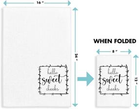 img 3 attached to 🌈 Peaces of Joy Hello Sweet Cheeks Funny Hand Towels - Quirky Bathroom Décor for Home, Rustic Dish Kitchen Fingertip Towels, Decorative Farmhouse Bath Sign Gifts