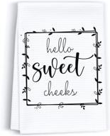 🌈 peaces of joy hello sweet cheeks funny hand towels - quirky bathroom décor for home, rustic dish kitchen fingertip towels, decorative farmhouse bath sign gifts logo