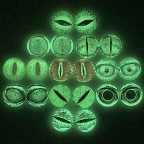img 4 attached to High-Quality 10 Pairs 30mm Glow in the Dark Glass Dinosaur Eyes Round Dome Glass Cabochons Flatback for DIY Craft Clay Animal Lizard Eyes