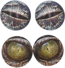 img 1 attached to High-Quality 10 Pairs 30mm Glow in the Dark Glass Dinosaur Eyes Round Dome Glass Cabochons Flatback for DIY Craft Clay Animal Lizard Eyes