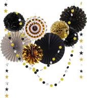 🖤 chic black and gold paper fans: perfect decorations for birthdays, anniversaries, graduations, and more! логотип