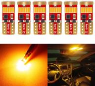 🔆 phinlion 194 янтарно-желтая светодиодная лампа super bright t10 15-smd 4014 чипсеты светодиодные заменительные лампы для подсветки купола, чтения карты, бокового маркера, багажника, парковочного табло номера, упаковка из 6 штук логотип