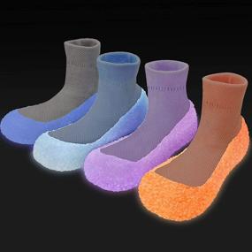 img 1 attached to 🧦 Dream Bridge Kids Luminous Barefoot Slippers Socks - Lightweight Non-Slip House Socks with Soft Rubber Sole