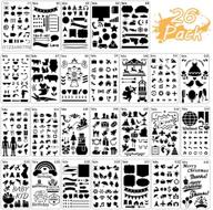 26 packs stencils for journal and diary diy drawing: greeting card templates included logo