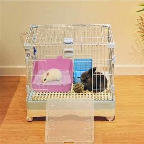 img 3 attached to 🐇 kathson Small Animal Litter Cage Potty Trainer Corner for Rabbit, Bunny, Chinchilla, Ferret, Guinea Pig, Hamster(Pink)