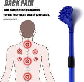 img 2 attached to 🔷 EASACE Extendable Back Scratcher for Women and Men with Powerful ABS Massage Head, 21-inch Body Scratcher for Adults - Pets Compact and Retractable (Blue)