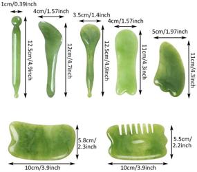 img 3 attached to 💎 Ультимативный набор для массажа Gua Sha CALIDAKA из 7 предметов: джейдитовые скребки Guasha для лица и тела, акупунктурная терапия, массаж триггерных точек, освобождение шеи; снятие мышечной боли дома или в спа.
