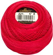 mcd dmc pearl cotton balls, size 8, 🎄 christmas red - premium quality thread for festive crafting projects logo