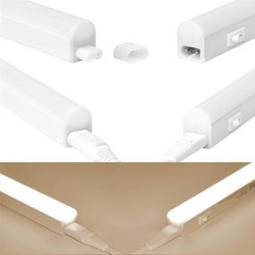 img 1 attached to Enuotek Connectible T5 5W Kitchen Under Cabinet LED Lamps - Pack of 2, 4000K Neutral White Light Bars, 325MM Length, American Power Plug included