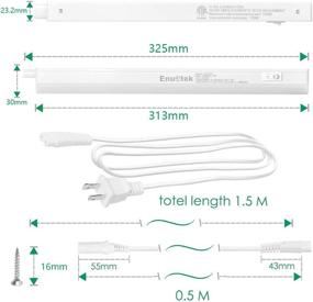 img 3 attached to Enuotek Connectible T5 5W Kitchen Under Cabinet LED Lamps - Pack of 2, 4000K Neutral White Light Bars, 325MM Length, American Power Plug included