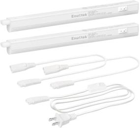 img 4 attached to Enuotek Connectible T5 5W Kitchen Under Cabinet LED Lamps - Pack of 2, 4000K Neutral White Light Bars, 325MM Length, American Power Plug included