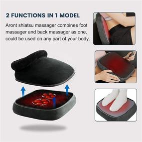 img 3 attached to 👣 Aront Shiatsu Foot Massager with Heat - 2-in-1 Shiatsu Foot and Back Massager for Home and Office - Kneading Feet Massager Machine for Back, Legs, and Feet - Warming Foot and Back Massagers