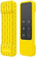 📺 moko silicone case for apple tv 4k/4th gen remote - yellow - lightweight shockproof cover with non-slip silicone for apple tv 4k siri remote controller logo