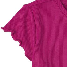 img 2 attached to 👚 Adorable Girls' Short Sleeve Ribbed Tie Front Henley Top by The Children's Place