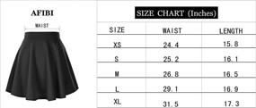 img 1 attached to 👗 Afibi Women's Casual Mini Stretch Waist Flared Plain Pleated Skater Skirt