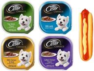 🐶 cesar classic dog food bundle - 4 flavor 8 can assortment with toy: lamb, chicken veal, top sirloin, grilled chicken - 1 toy included (3.5 ounces) logo