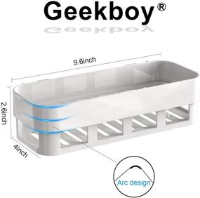 img 3 attached to 🛁 Geekboy Plastic Suction Bathroom Shelf Over Toilet – Rustproof Wall Mounted Shower Caddy Corner Storage Organizer for Kitchen and Bathroom, Pack of 2, White