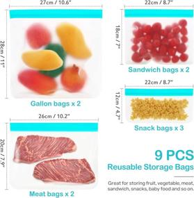 img 3 attached to 18 Pieces Beeswax Wrap (3 Pack) + BPA Free Reusable Food Storage Bags (9 Pack) + Silicone Stretch Lid (6 Pack) - Eco-Friendly Freezer Preservation Bags for Vegetables, Fruits, Snacks, Lunch, and Cereals.