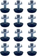 🪑 adjustable furniture levelers - 5/16 inch threaded shank w/ t-nuts leg leveler for table, chair, and furniture legs - adjustable from 0 to 1 inch - pack of 12 (black) logo