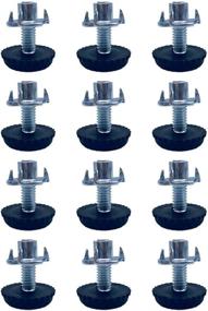 img 1 attached to 🪑 Adjustable Furniture Levelers - 5/16 inch Threaded Shank w/ T-Nuts Leg Leveler for Table, Chair, and Furniture Legs - Adjustable from 0 to 1 inch - Pack of 12 (Black)