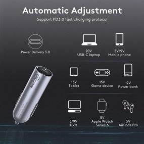 img 2 attached to 🔌 Raycono 45W USB C Car Charger with Power Delivery 3.0 - Matte Grey for MacBook, iPad, iPhone 13/12/11/SE, Galaxy, Pixel, Switch & More