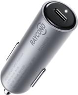 🔌 raycono 45w usb c car charger with power delivery 3.0 - matte grey for macbook, ipad, iphone 13/12/11/se, galaxy, pixel, switch & more logo