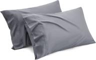 🌿 bedsure bamboo pillow cases queen size - grey cooling silk pillowcases 2 pack with envelope closure - cool and breathable, 20x30 inches logo