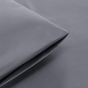 img 2 attached to 🌿 Bedsure Bamboo Pillow Cases Queen Size - Grey Cooling Silk Pillowcases 2 Pack with Envelope Closure - Cool and Breathable, 20x30 inches