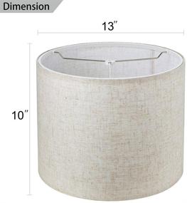 img 3 attached to 🏮 Classic Modern Style Lampshade: Wellmet 13"x13"x10" Assembly Required for Table, Bedside, or Floor Lamp - Linen Fabric Drum Shade with Spider Fitter