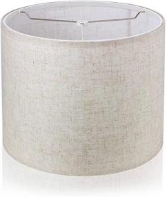 img 4 attached to 🏮 Classic Modern Style Lampshade: Wellmet 13"x13"x10" Assembly Required for Table, Bedside, or Floor Lamp - Linen Fabric Drum Shade with Spider Fitter