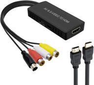 🔌 конвертер s-video в hdmi | адаптер ps2 hdmi | адаптер av в hdmi, поддержка 1080p, совместим с форматами pal/ntsc на wii, wii u, ps1, ps2, ps3, приставками set-top box, xbox, vhs, vcr, blu-ray dvd-плеерами логотип