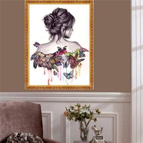 img 3 attached to 🖼️ Fipart 5D DIY Diamond Painting Cross Stitch Craft Kit: Exquisite Wall Stickers for Living Room Decoration - Woman (18X12inch/45X30CM)