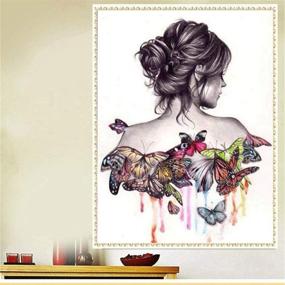 img 2 attached to 🖼️ Fipart 5D DIY Diamond Painting Cross Stitch Craft Kit: Exquisite Wall Stickers for Living Room Decoration - Woman (18X12inch/45X30CM)