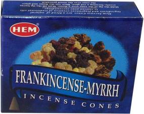 img 3 attached to HEM Incense Cones: Frankincense and Myrrh - 120 Cones (12 Packs of 10)