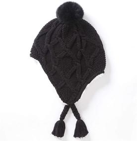 img 3 attached to ❄️ Sherpa Lined Knit Kids Hat with Earflap Winter Hat by Connectyle - Ideal for Toddler Boys and Girls