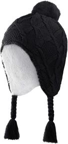 img 4 attached to ❄️ Sherpa Lined Knit Kids Hat with Earflap Winter Hat by Connectyle - Ideal for Toddler Boys and Girls