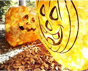 img 2 attached to 🎃 Juvale Pack of 6 Pumpkin Leaf Bags - Small & Medium Sized Trash Bags, Perfect Fall Lawn Decoration in Orange